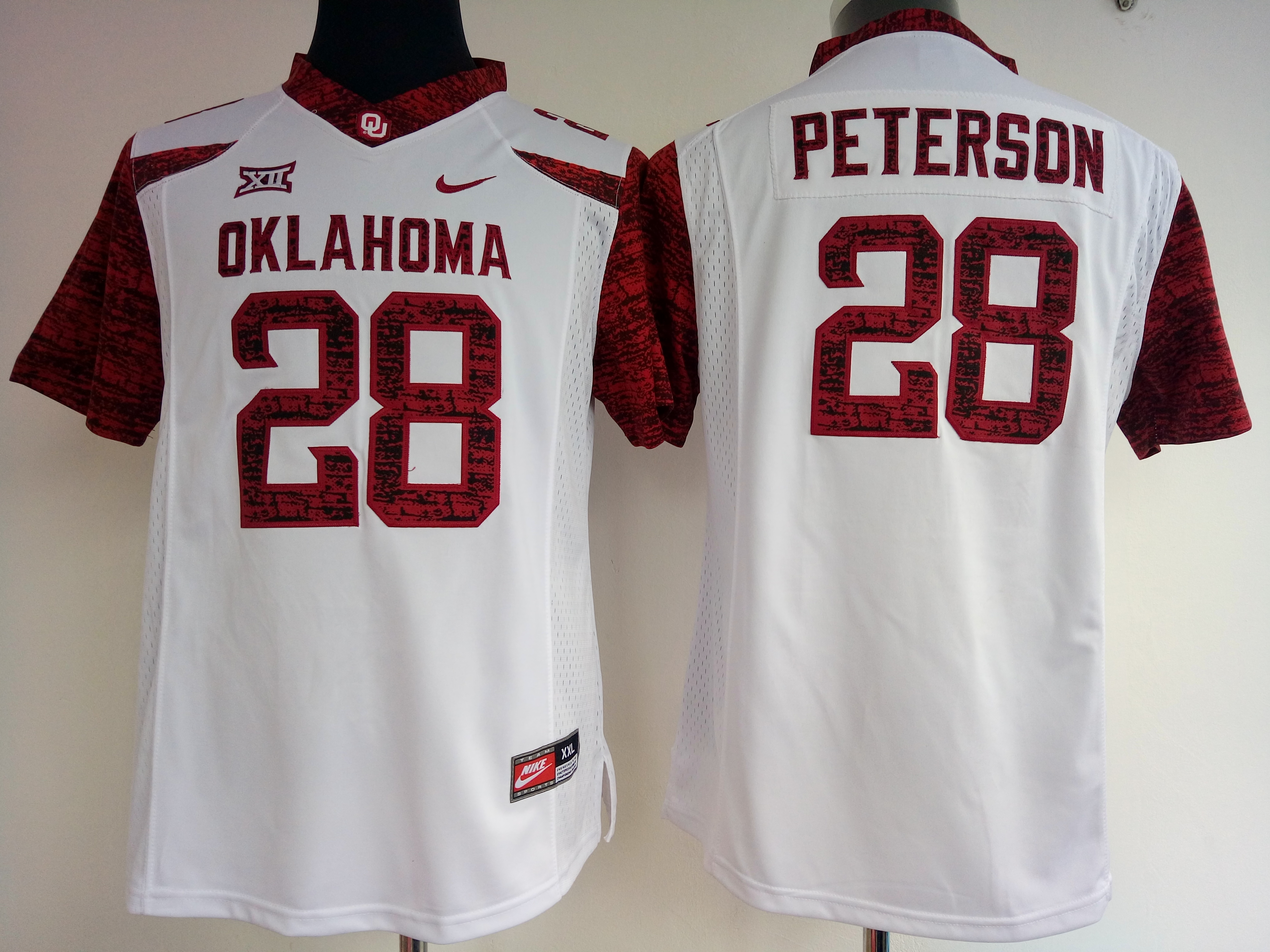 NCAA Womens Oklahoma Sooners White Limited #28 peterson jerseys->women ncaa jersey->Women Jersey